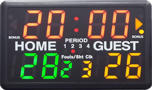 สกอร์บอร์ด รุ่น RMT-12 (มีรีโมท)   SCOREBOARD / SPORTS TIMER รุ่น RMT-12