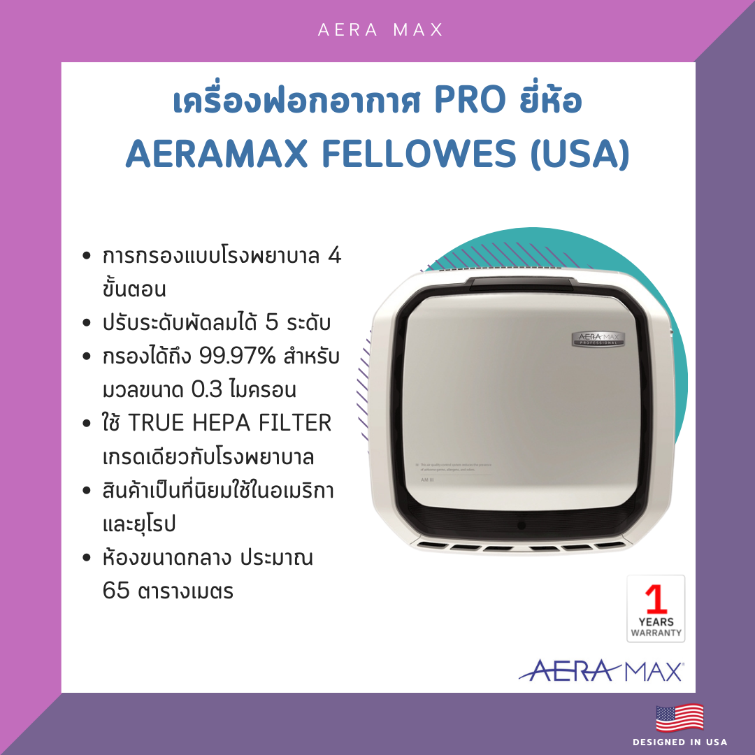 Aeramax Fellowes เครื่องฟอกอากาศ รุ่น Pro (USA)